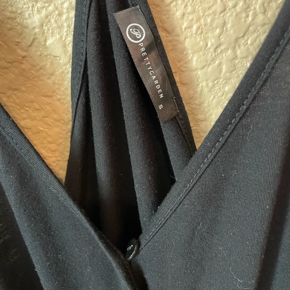 🤍 Black Jumpsuit V Neck Sleeveless One Piece Pants Romper w/Pockets 🤍 - Picture 12 of 12